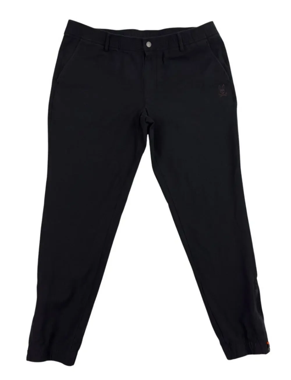 Psycho Bunny Tech Jogger Mens Large Black Nylon Cotton Stretch Golf Casual